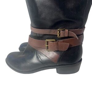 Beyoncé Women's Black and Brown Leather Boots Size 9.5